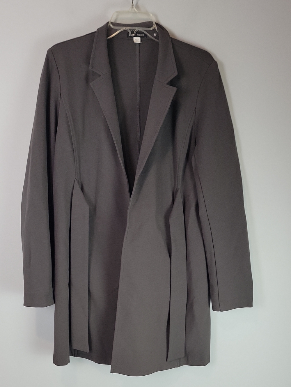 Eileen Fisher tie front trench blazer jacket size Small